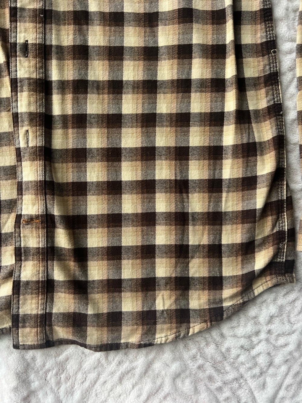 Carhartt Men’s Rugged Flex Relaxed Fit Flannel Button Up Plaid | Brown | Size M - Picture 3 of 14